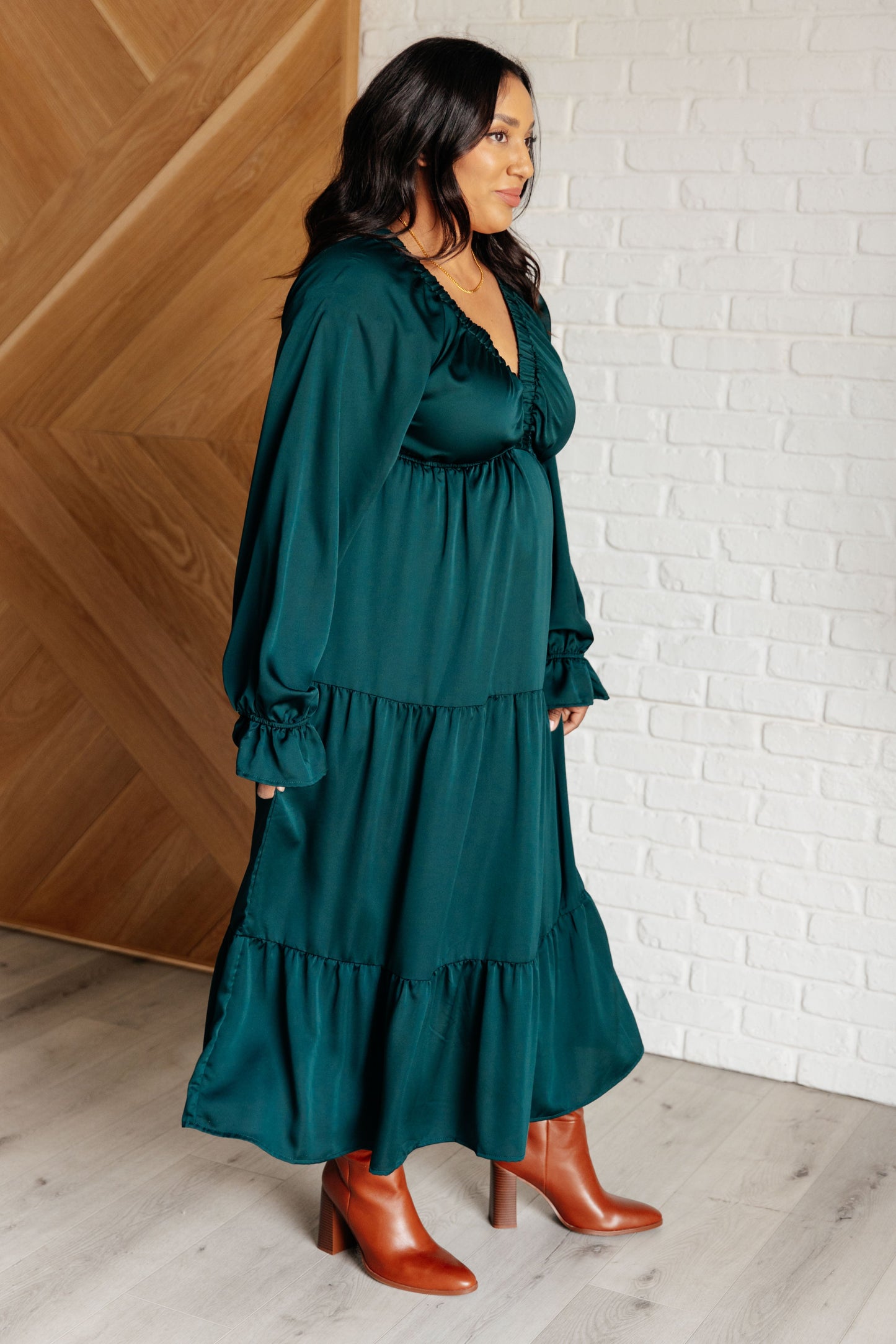 Lillianna Dress in Hunter Green