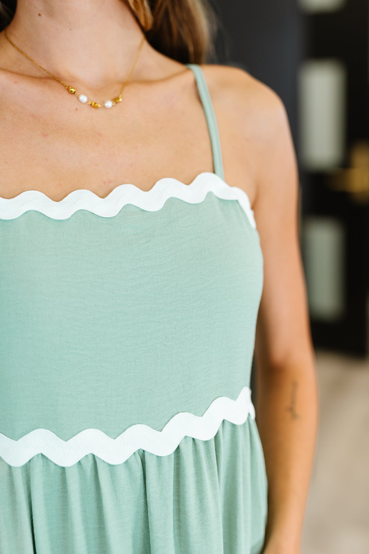Sage Maxi with Ric Rac Trim