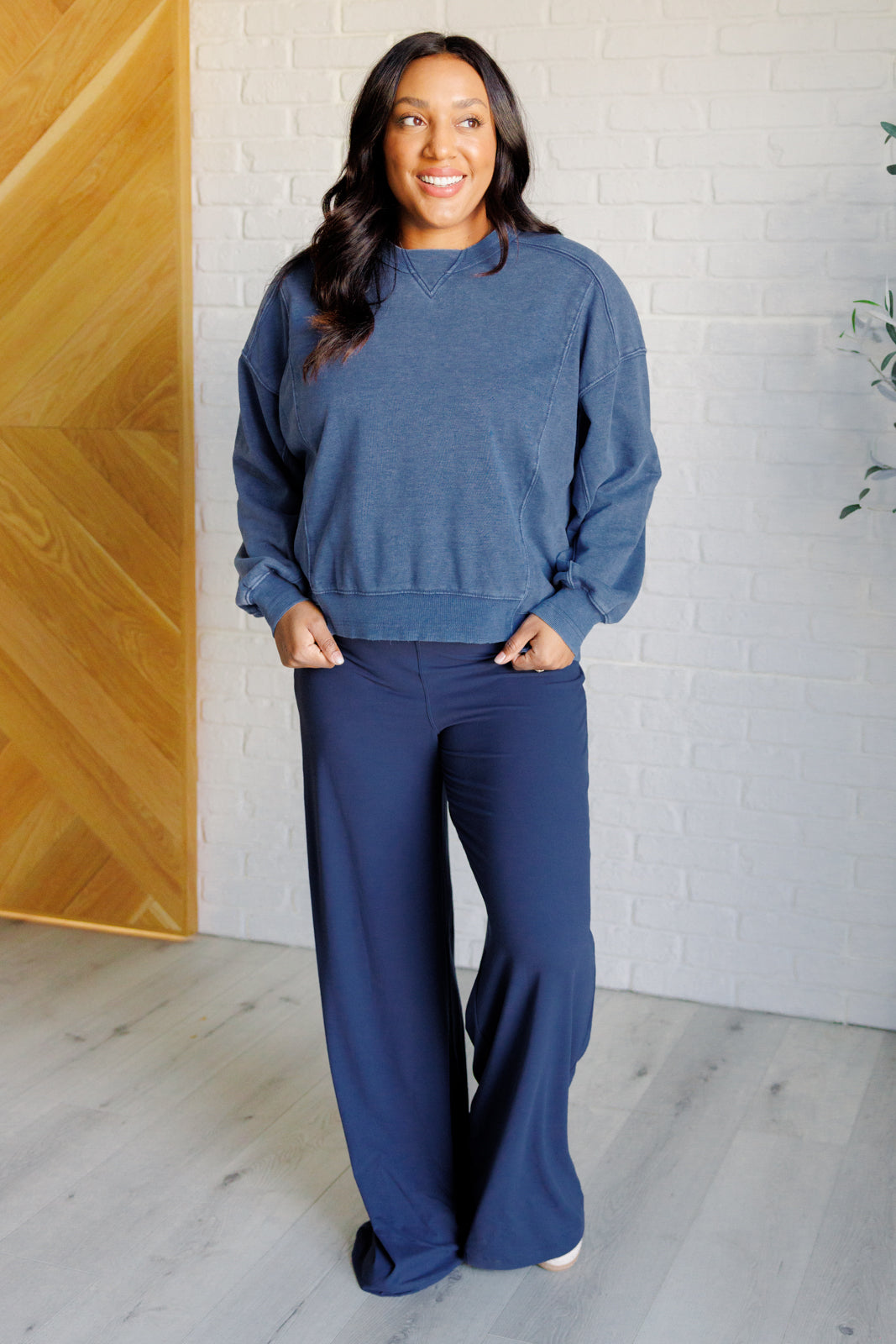 Shavasana Jumpsuit in Navy with Built in Bra
