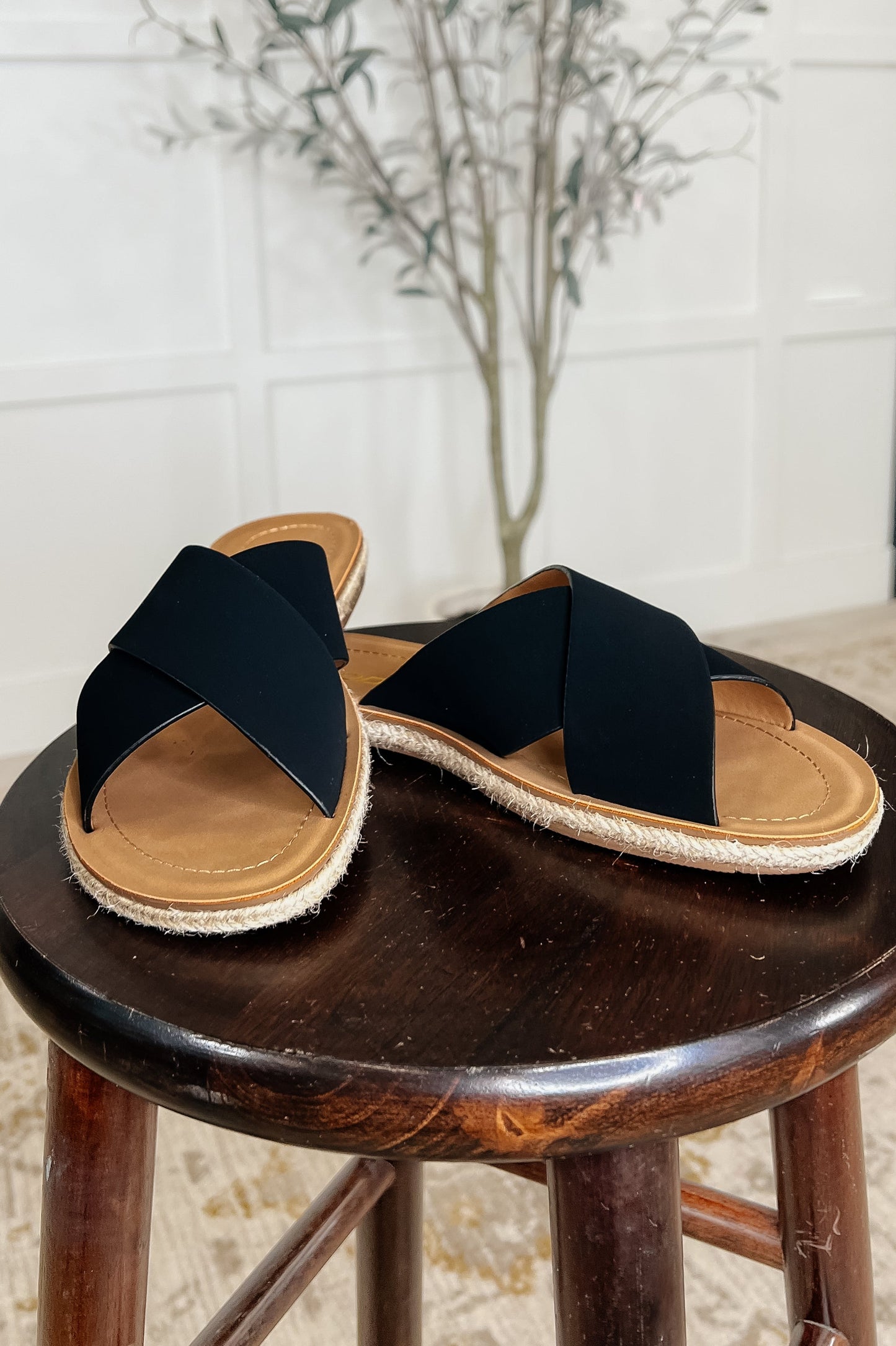 Shore Slip on Sandals in Prism Black