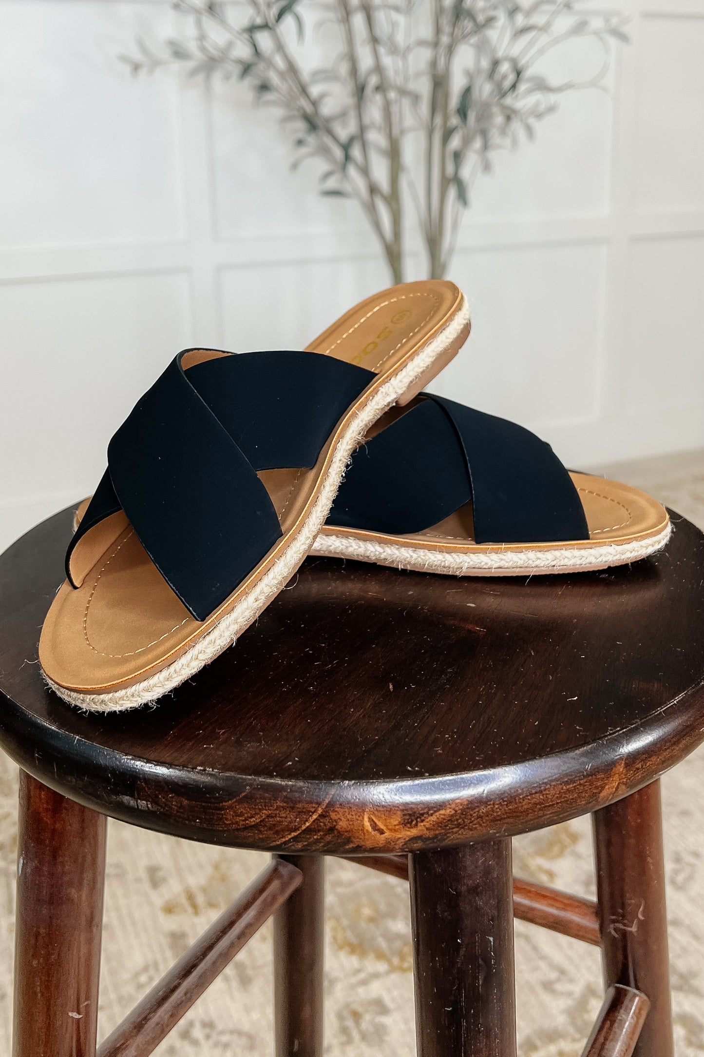 Shore Slip on Sandals in Prism Black