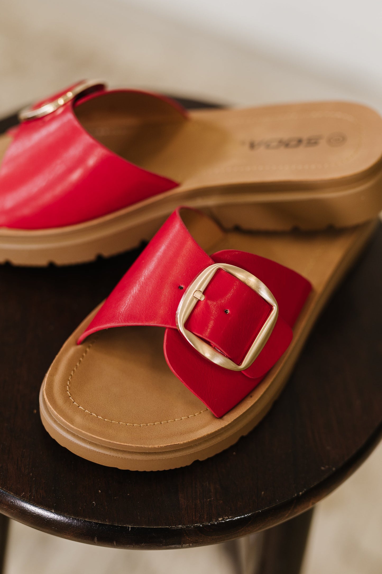Slide Sandal in Strawberry Red