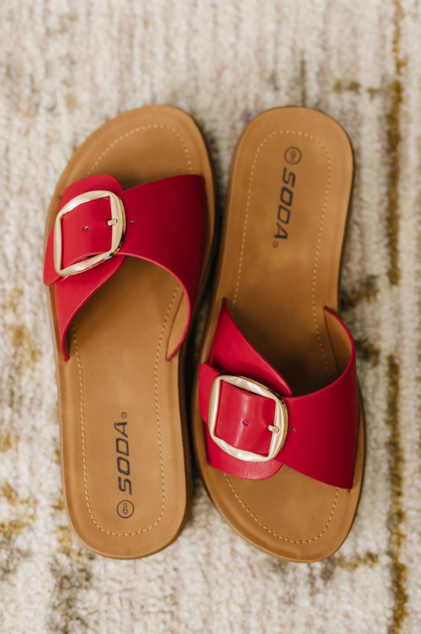 Slide Sandal in Strawberry Red