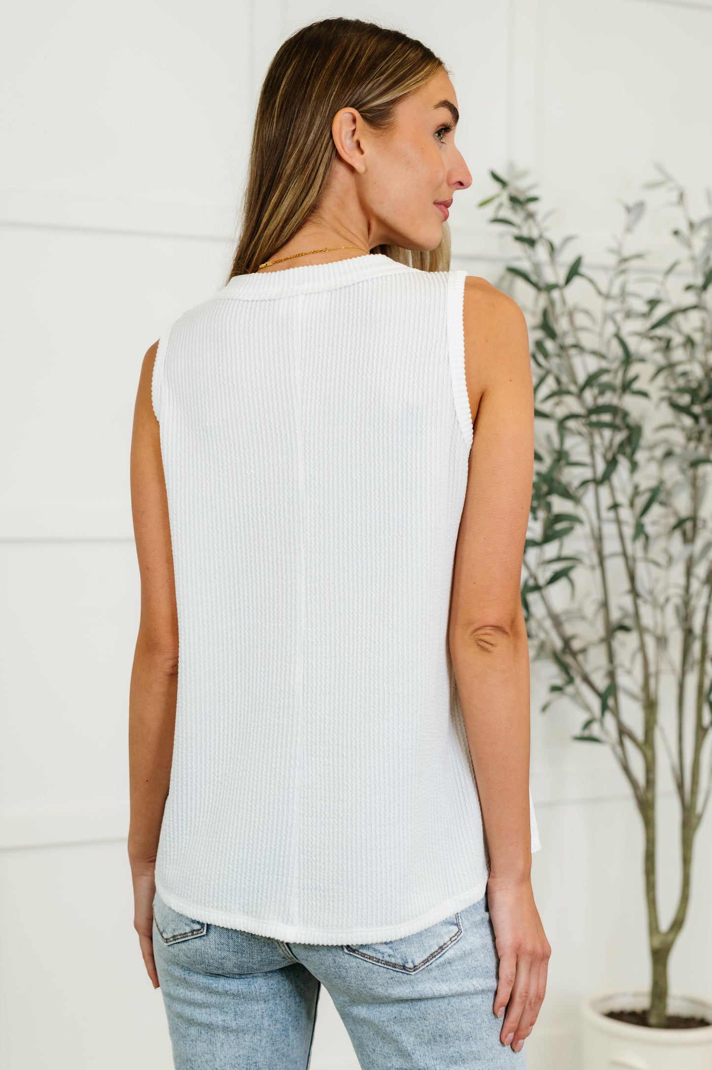 Stefania Knit Tank in Ivory