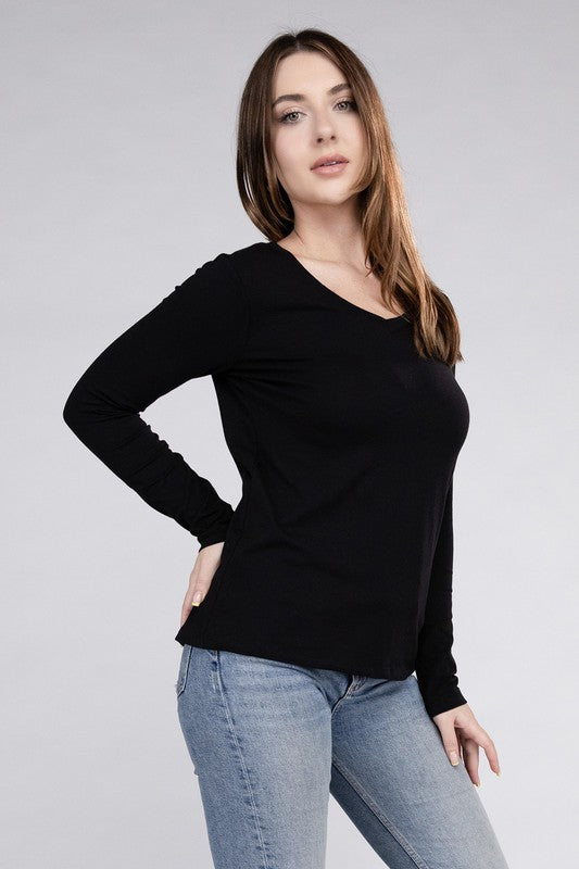 Amber Moon Basics: Long Sleeve V-Neck