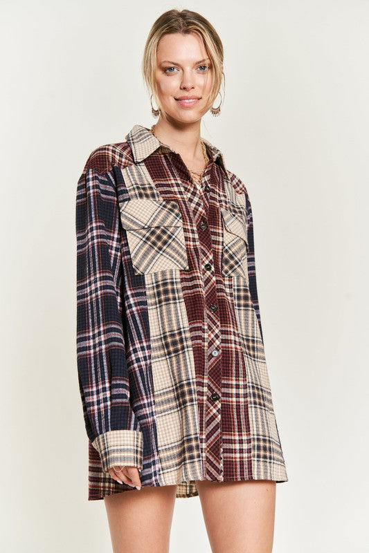 Colorblock Plaid Shirt