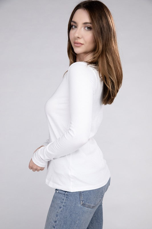 Amber Moon Basics: Long Sleeve V-Neck