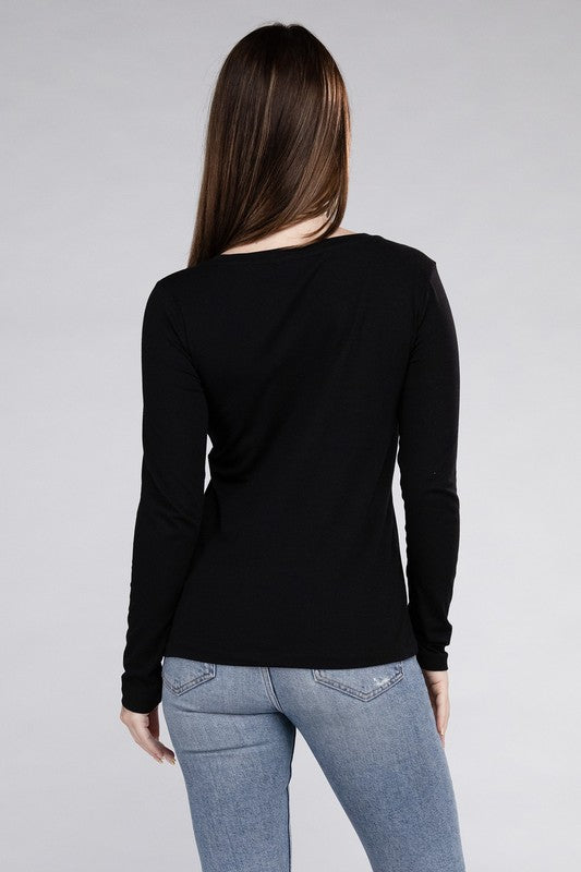 Amber Moon Basics: Long Sleeve V-Neck