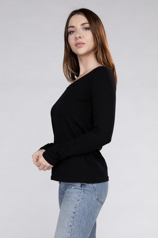 Amber Moon Basics: Long Sleeve V-Neck