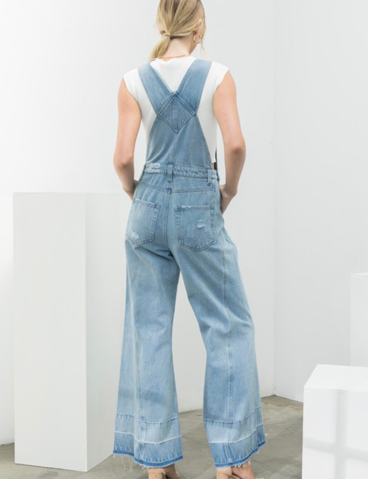 Wide Leg Flare Overalls