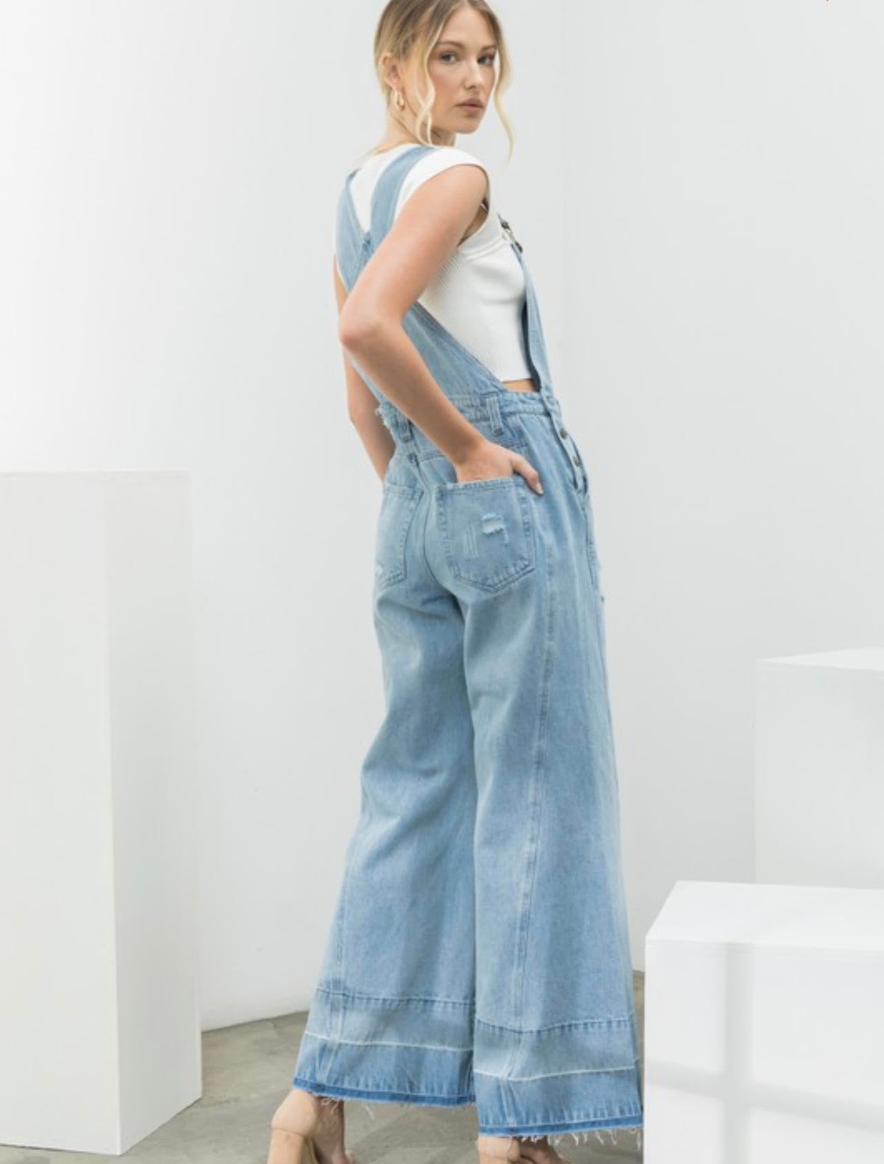 Wide Leg Flare Overalls