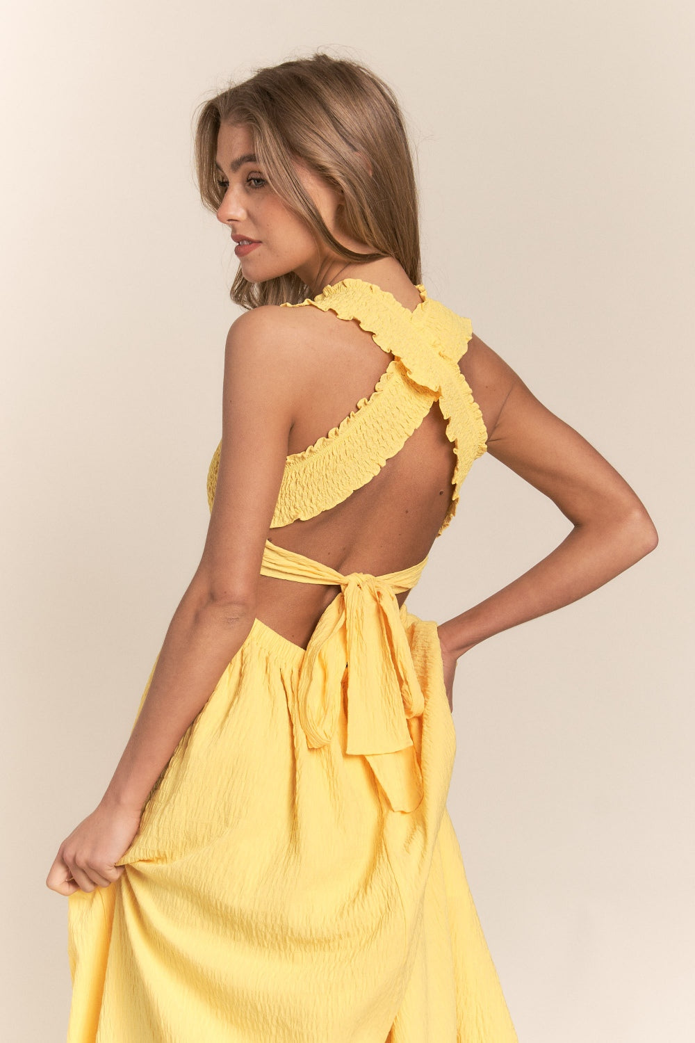 Lemon Tie Back Dress