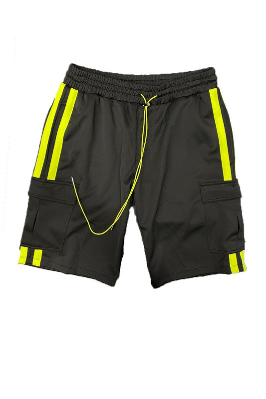 Two Stripe Cargo Pouch Shorts in multiple colors