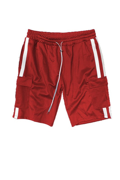 Two Stripe Cargo Pouch Shorts in multiple colors