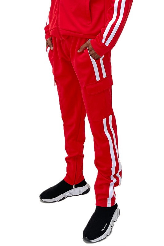 Two Stripe Cargo Track Pants in multiple colors