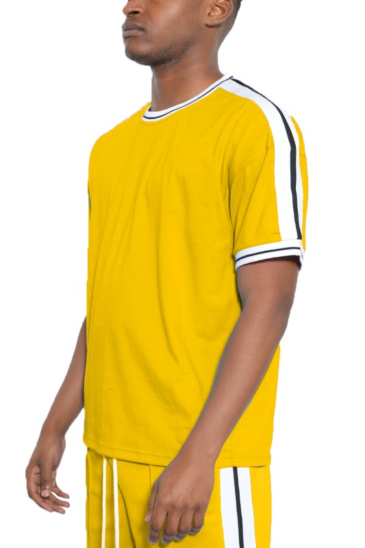 Striped Tape Short Sleeve T-Shirt in multiple colors