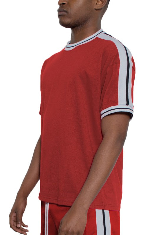 Striped Tape Short Sleeve T-Shirt in multiple colors