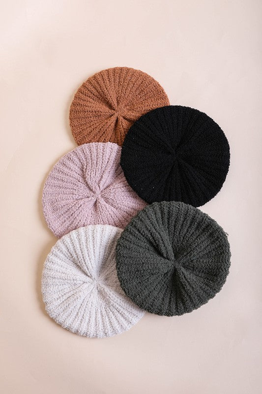 Boucle Knit Beret in multiple colors