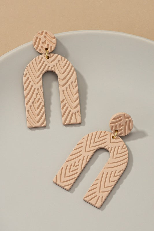 Tan Arch Earrings