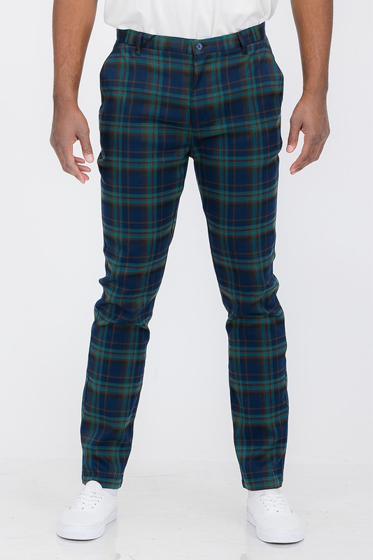 Mens Plaid Trouser Pants