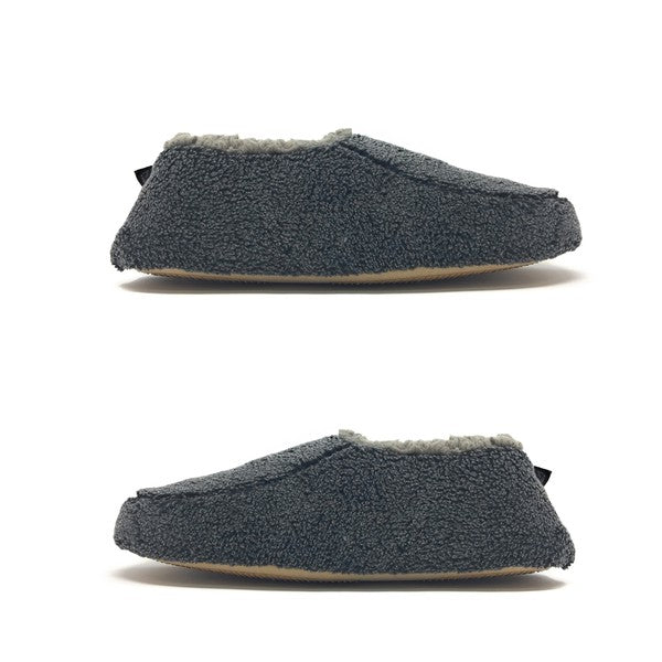 Mens Sherpa Slippers in Black