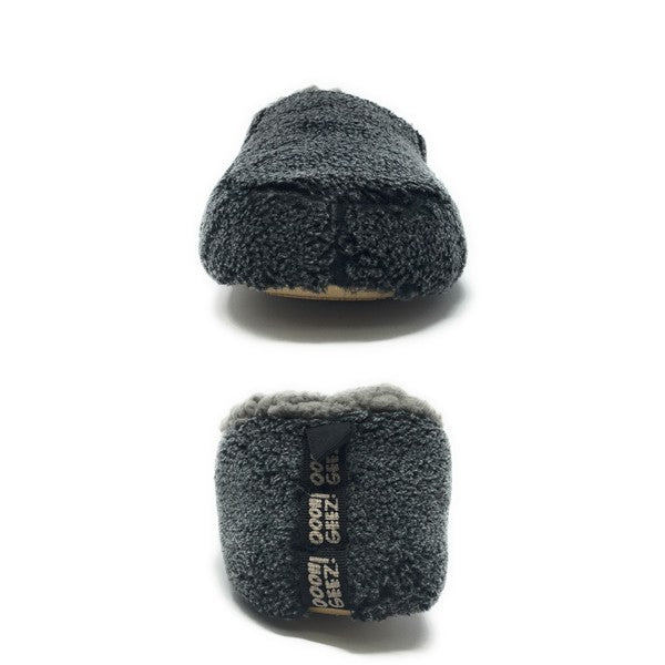 Mens Sherpa Slippers in Black