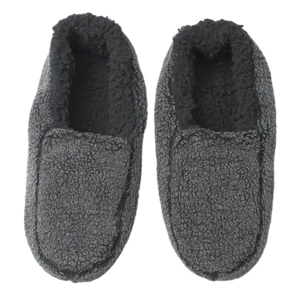 Mens Sherpa Slippers in Black