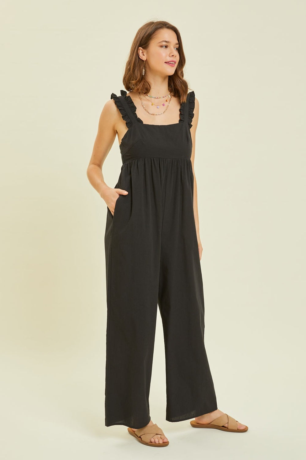 Ruffled Strap Jumpsuit