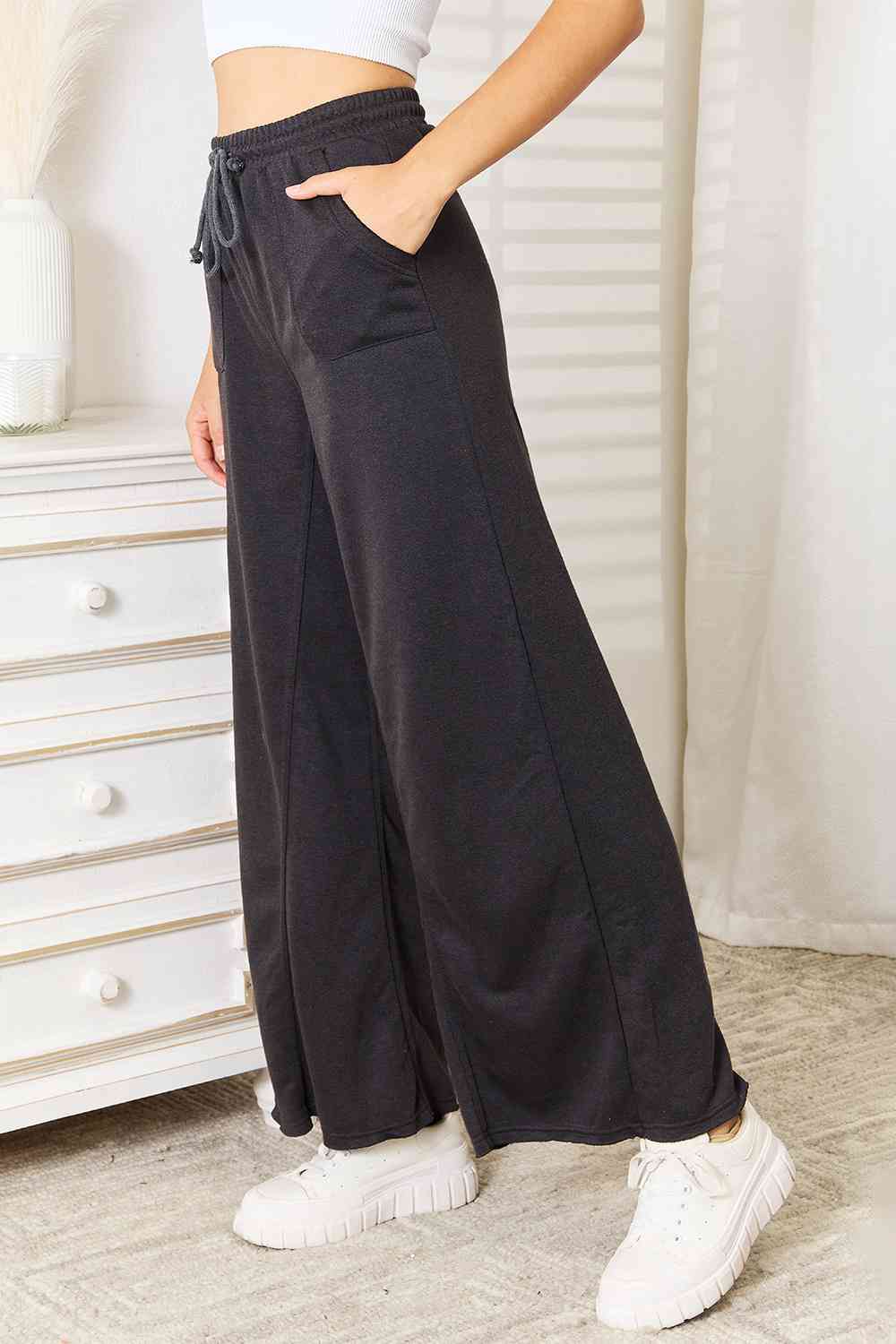 Charcoal Wide Leg Pants