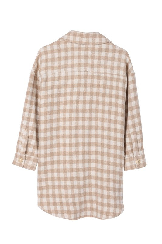 Neutral Gingham Shacket