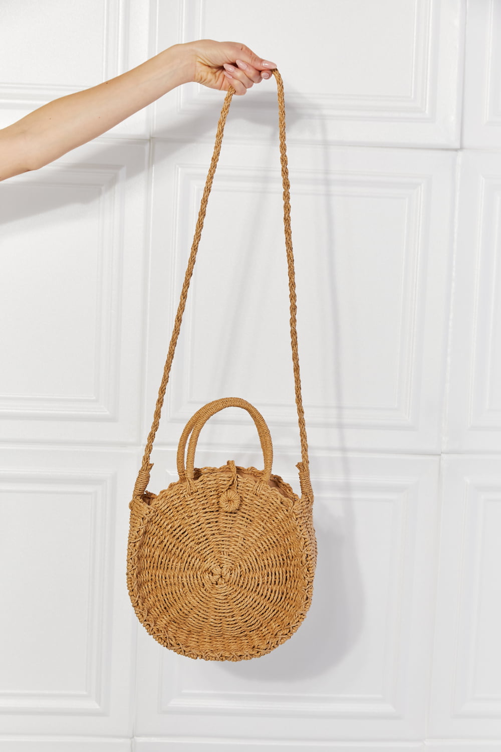 Rattan Crossbody in Camel