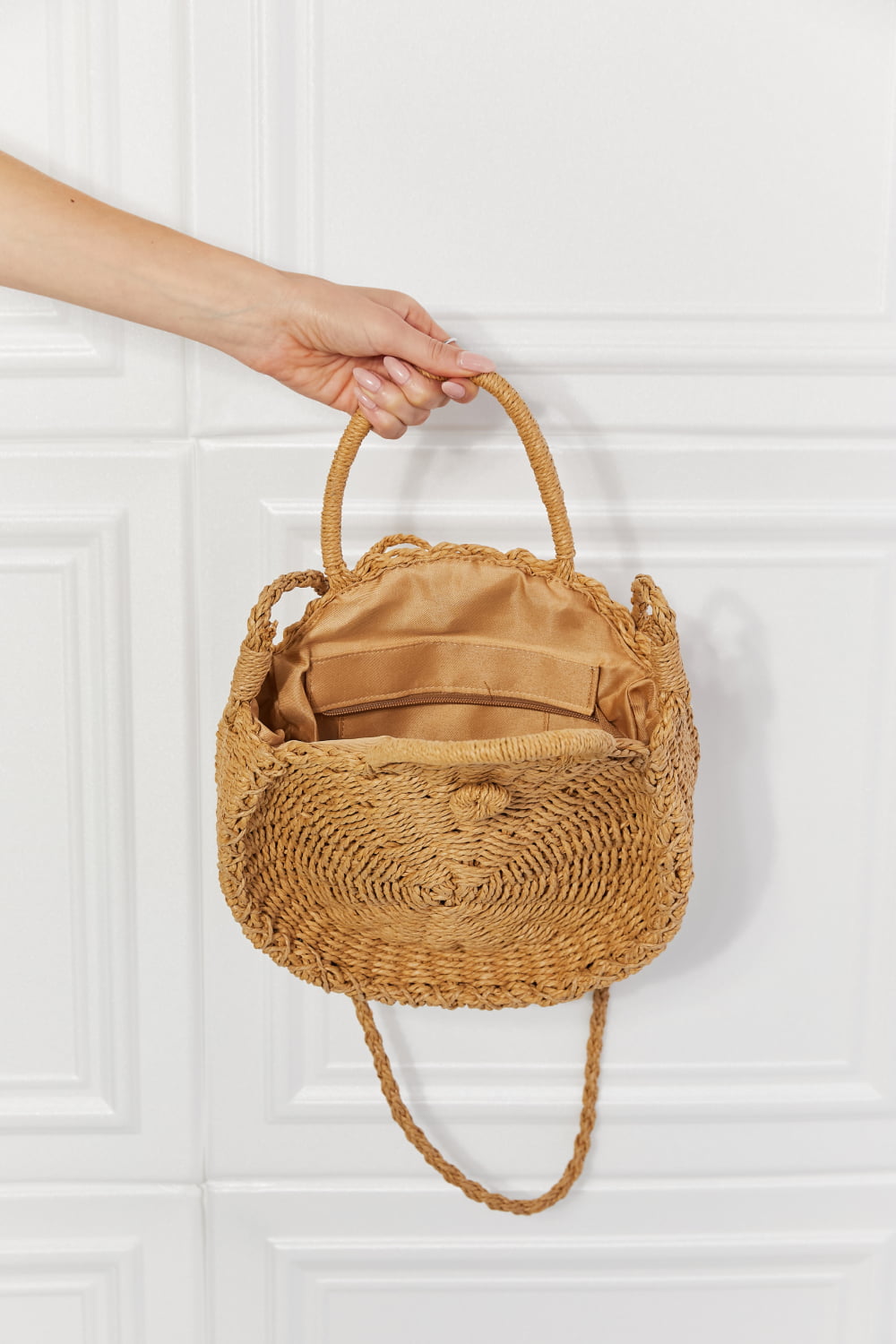 Rattan Crossbody in Camel