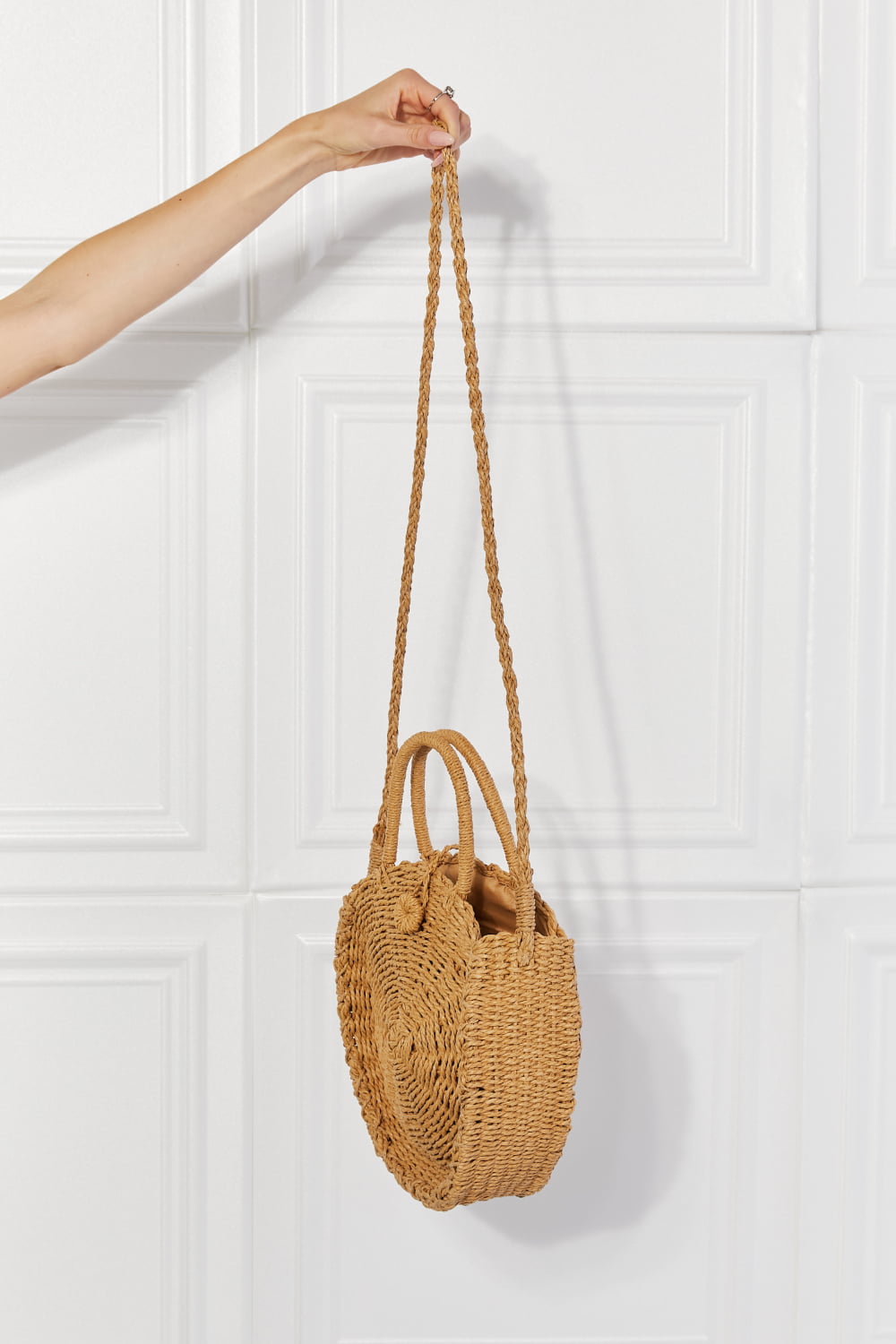 Rattan Crossbody in Camel