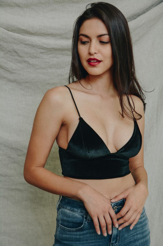 Velvet Longline Bralette in multiple colors