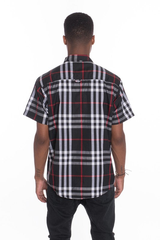 Short Sleeve Plaid Button Down in multiple colors