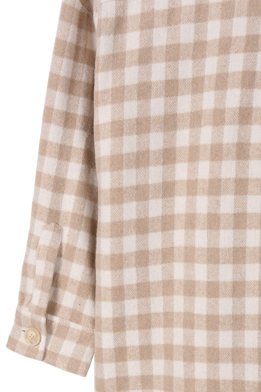 Neutral Gingham Shacket