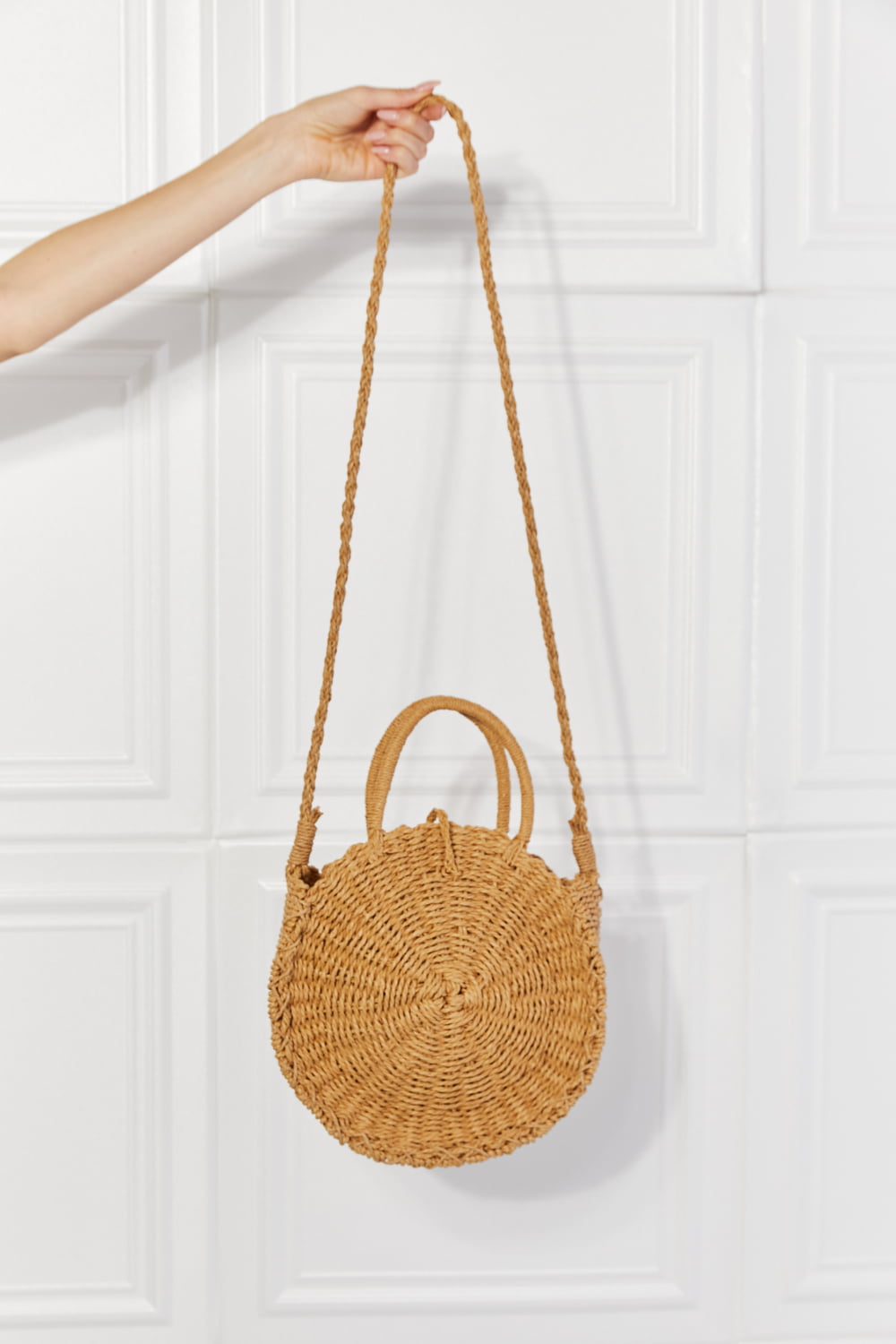 Rattan Crossbody in Camel