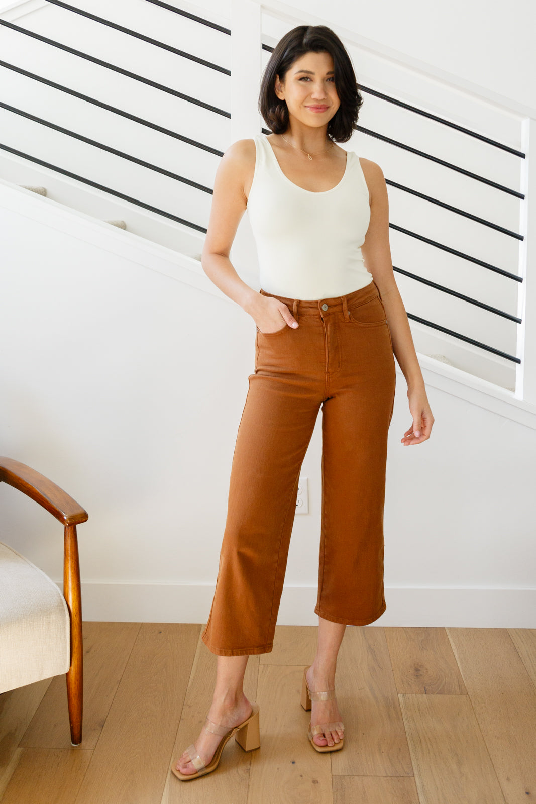 Briar Tummy Control Jeans in Camel