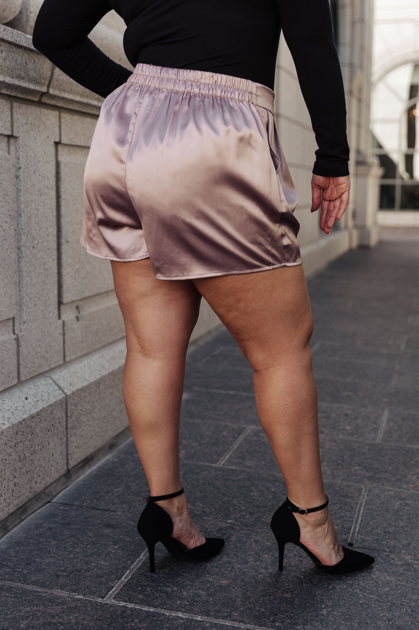 Champagne and Roses Satin Shorts *Wear as a Set*