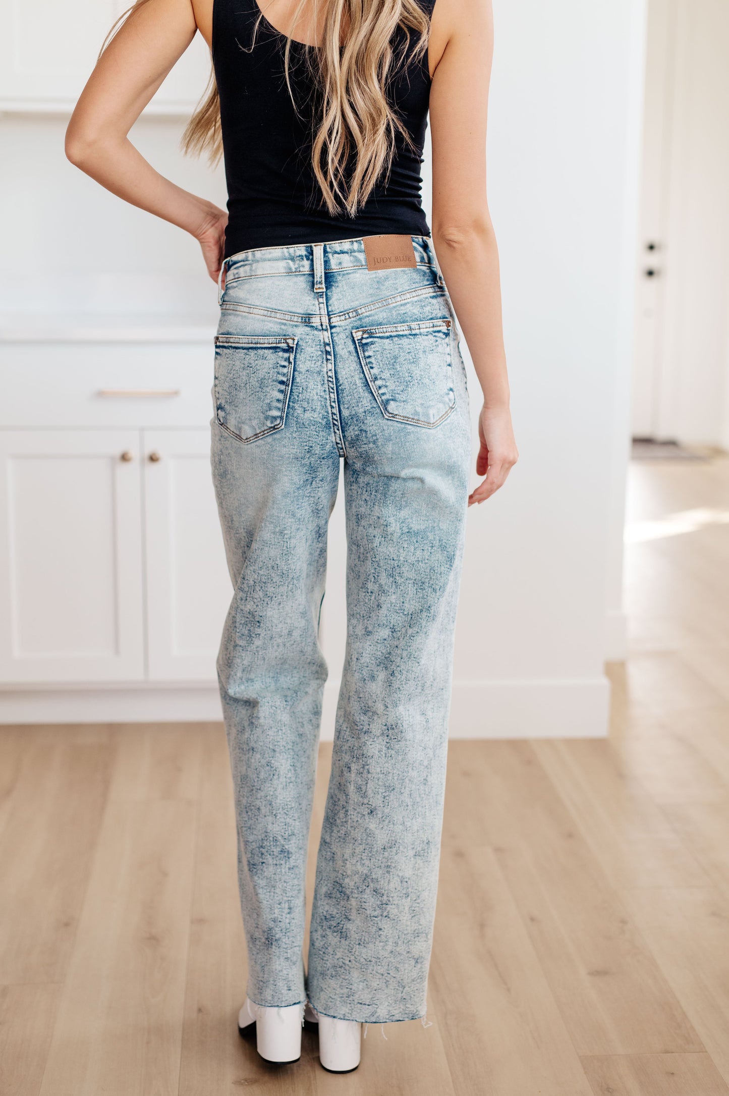 Acid Wash Wide Leg Jeans