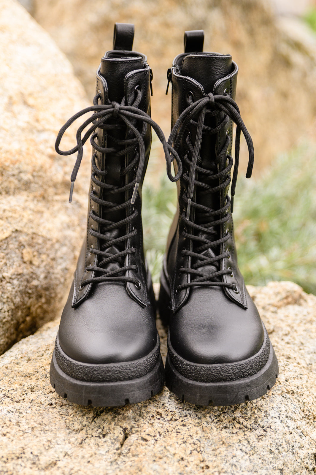 Ash Combat Boots In Black