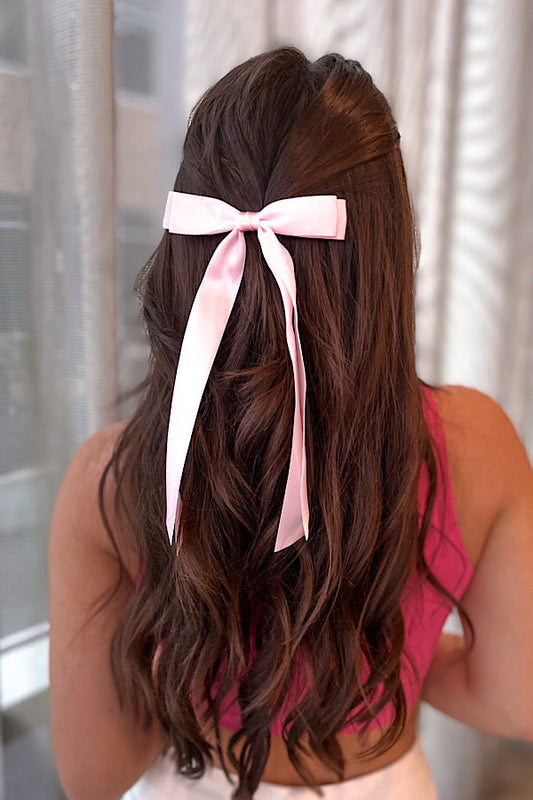 RESTOCKED - Pink Satin Hair Bow