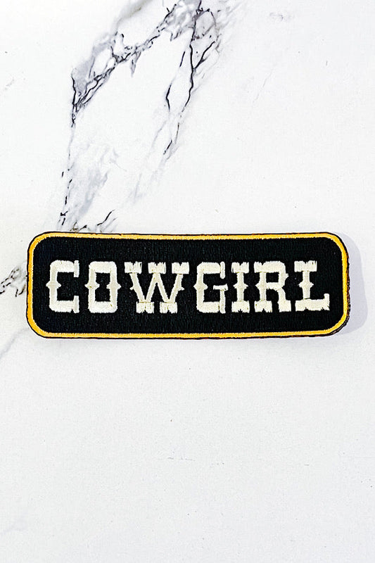 Black & Gold Cowgirl Embroidered Patch