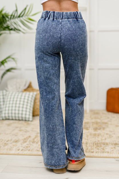 Park City Button Flare Pants in Blue