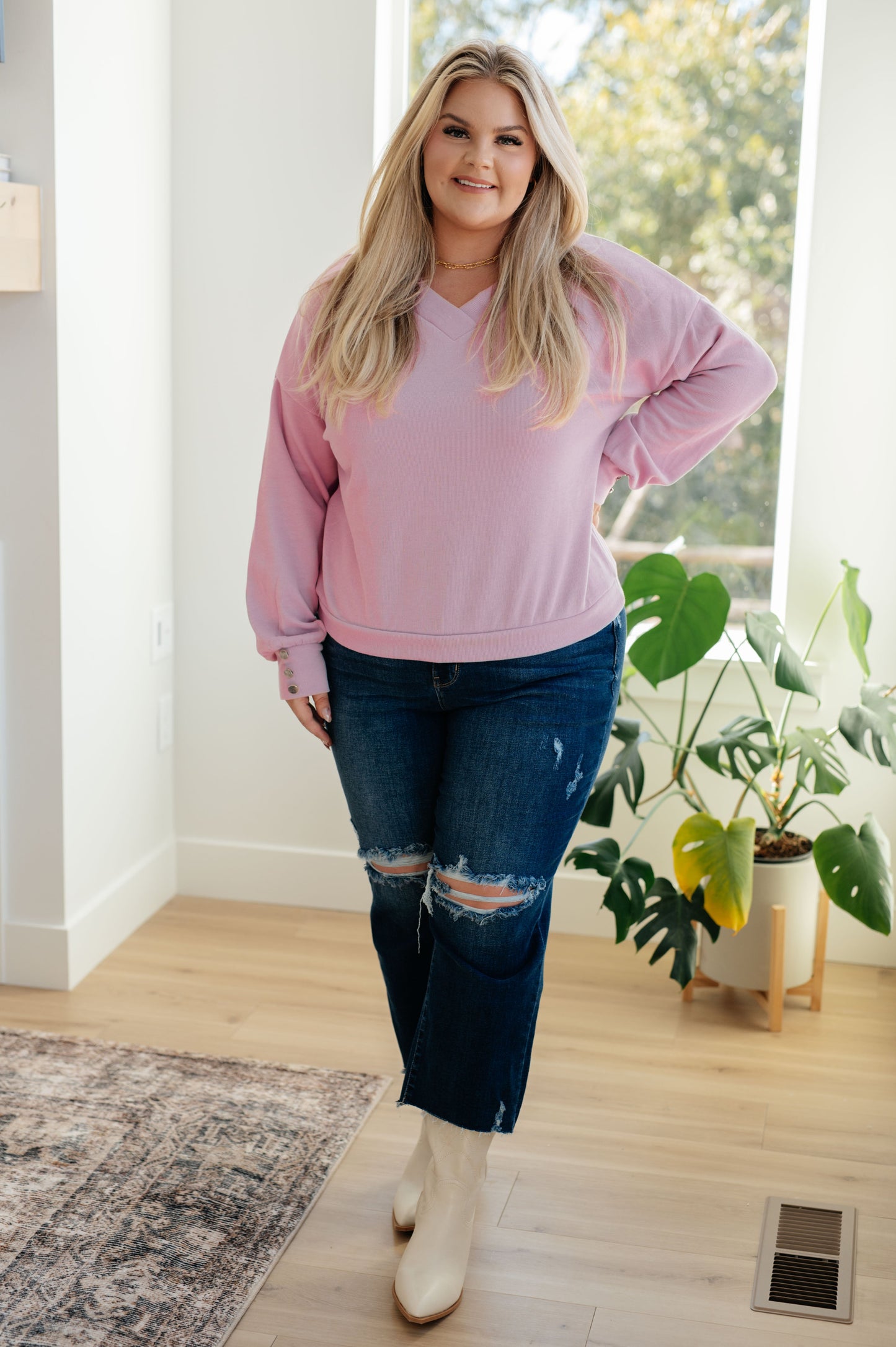 Lavender V-Neck