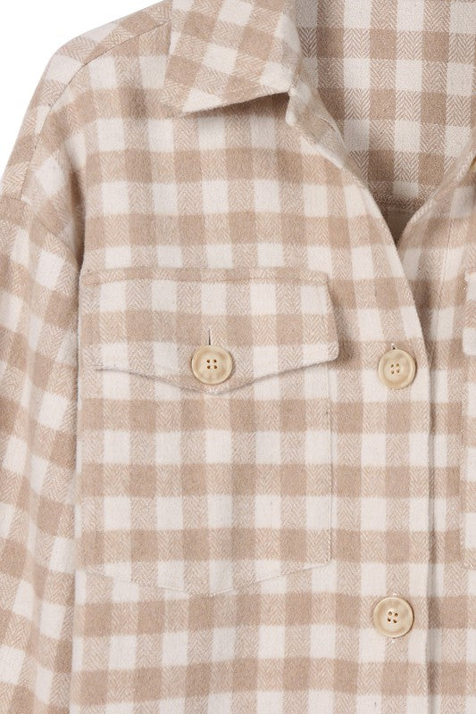 Neutral Gingham Shacket