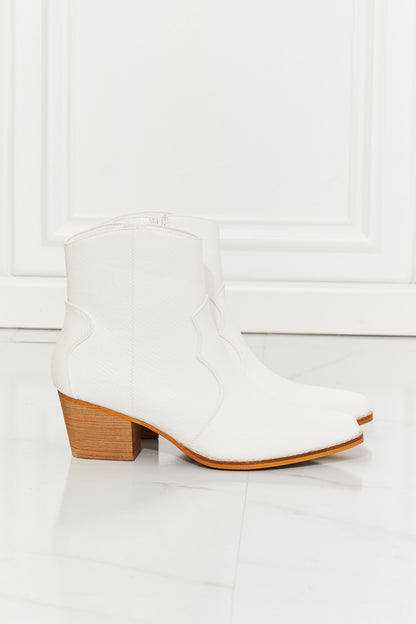 Western Ankle Boots in White