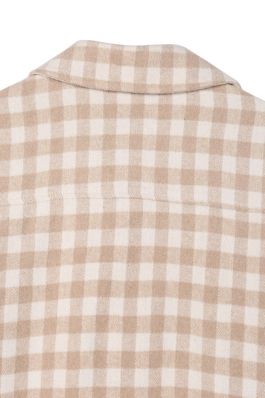 Neutral Gingham Shacket
