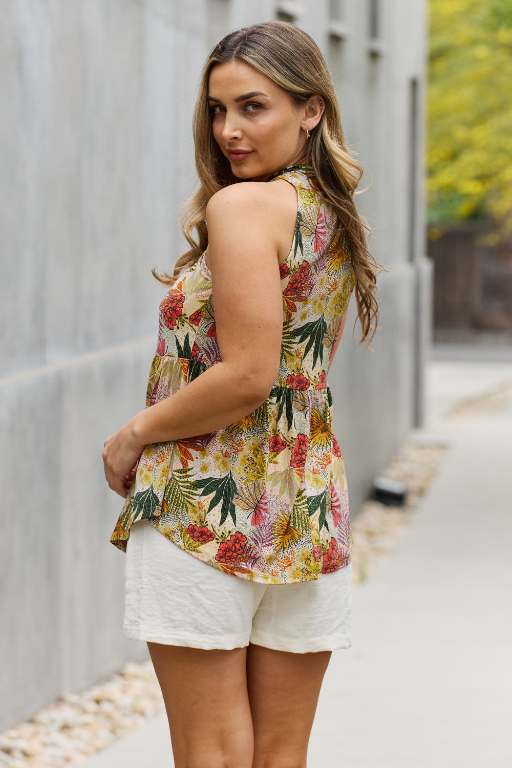 Floral Halter Top in Green