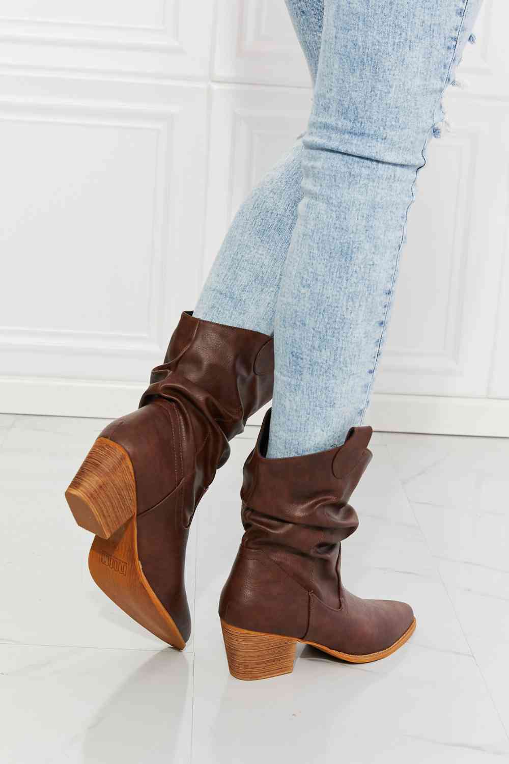 Scrunch Cowboy Boots in Brown